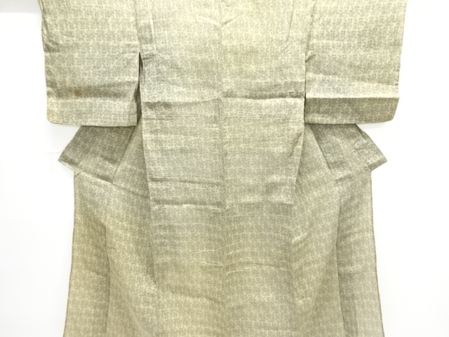 JAPANESE KIMONO / ANTIQUE AUTHENTIC OJIYA CHIJIMI FLORAL PATTERN WOVEN